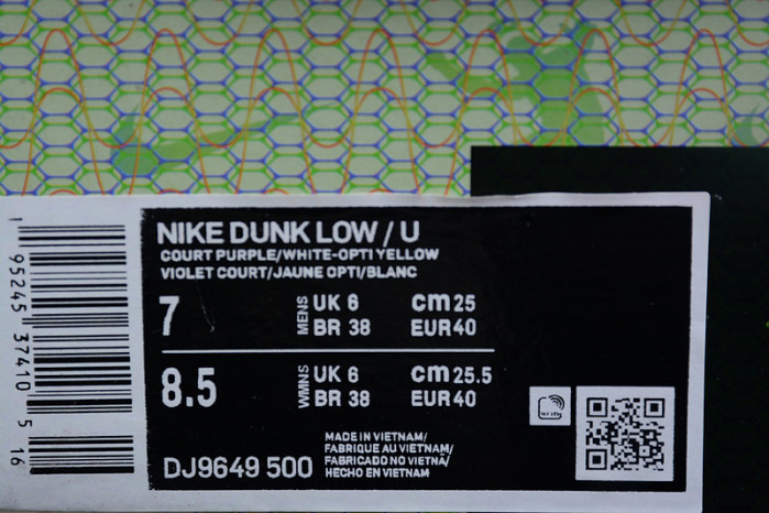 Union Nike Dunk Low Purple Gold DJ9649-500
