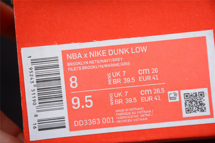 NBA x Nk Dunk Low EMB “Nets” DD3363-001