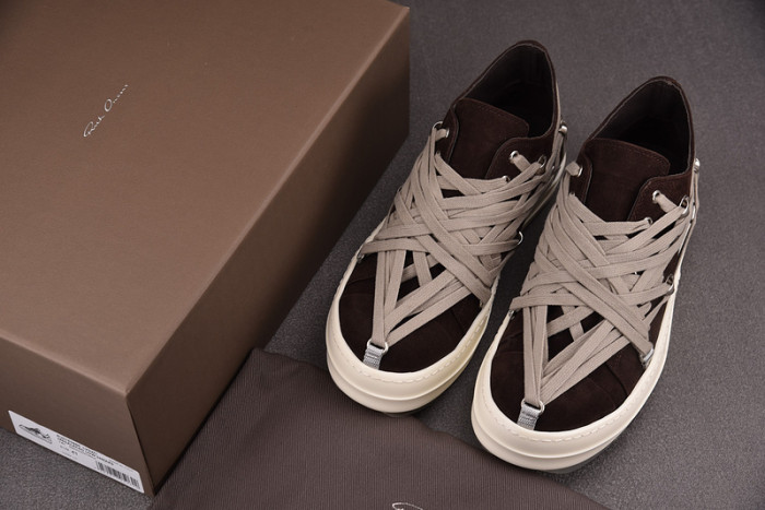 RICK 0WENS SNEAKERS(BROWN RED)