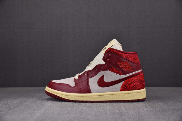 Air Jordan 1 Mid SE Tiki Leaf Team Red DZ2820-601