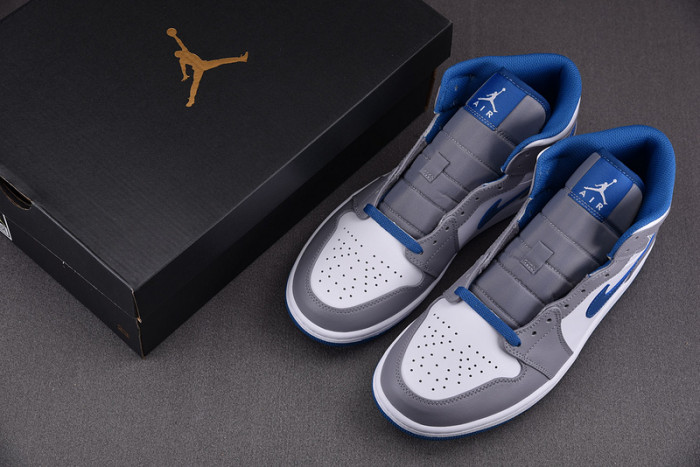 AIR Jordan 1 Mid True Blue Cement (GS) - DQ8423-014